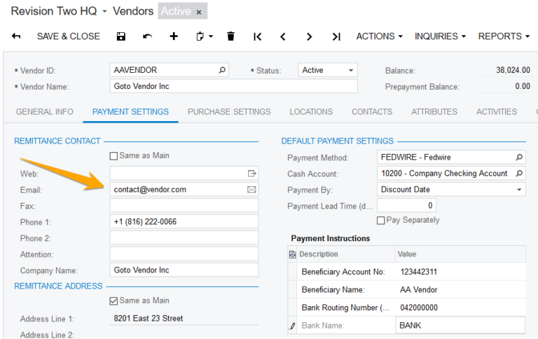 Emailing Vendor Remittances for AP ACH Payments in Acumatica – Martin ...