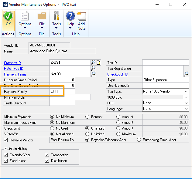 Setting up EFT for Payables Management in Dynamics GP 2013 and Later ...