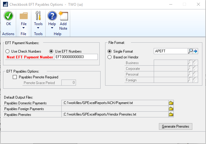Setting up EFT for Payables Management in Dynamics GP 2013 and Later ...